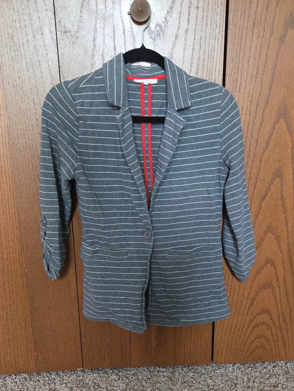41 Hawthorn Gray Striped Blazer with Subtle White Pinstripes